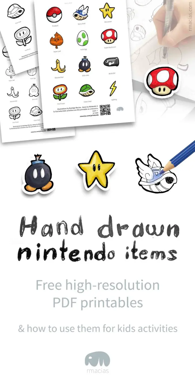 Free printable and DIY kids games ideas with items from popular Nintendo games like Mario Bros, Pokemon, Mario-Kart, Donkey Kong, etc. By Kids Activities Designer Rodrigo Macias