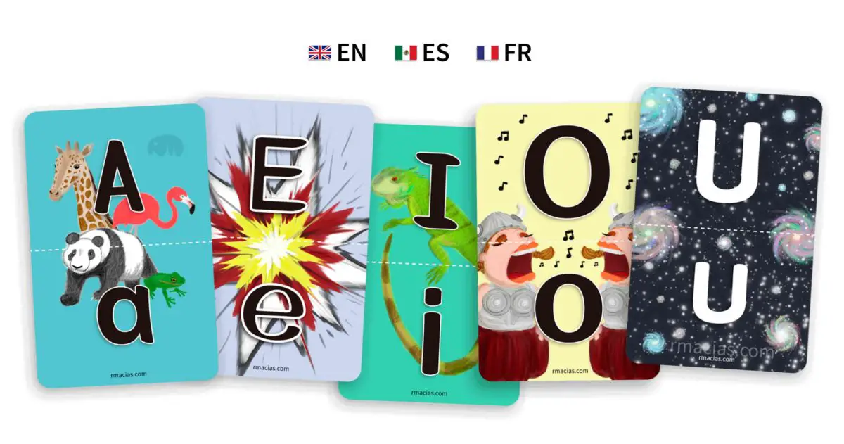 Preschool level kids that speak either English, Spanish or French can use these as a fun learning practice for upper and lower case alphabet vowels. If your kid is bilingual, then you might find them ultra useful :) by kids activities designer Rodrigo Macias