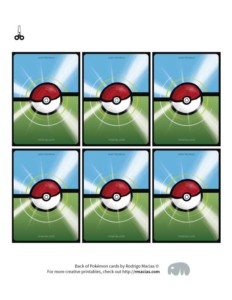 Pokemon Go Playing Cards Design for DIY Games – Free Printable