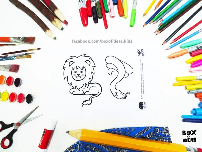 printable-preview-Lion-and-snake-Animal-adults-and-Kids-Drawings-for-Inclusive-DIY-Modern-Fathers-Day-Card-by-box-of-ideas-04