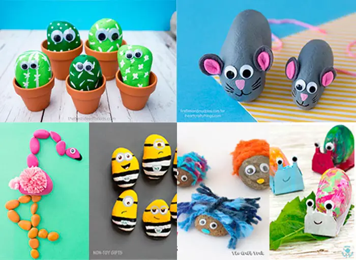 creatures-list-compilation-of-rock-crafts-ideas-for-kids-manualidades-con-piedritas-para-ninos