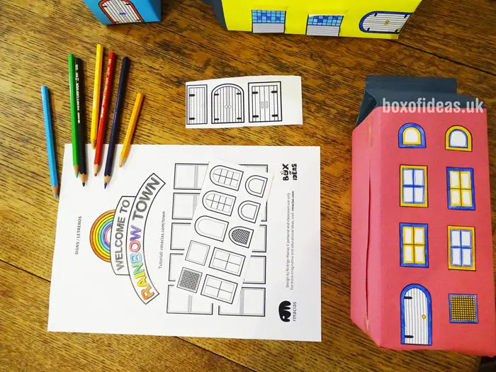 Welcome sign printable coloring page for a recycled town project. A fun DIY kids craft toy made out of recycling #printable #coloringpage