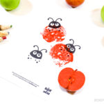 Stamped Ladybirds for Bugs and Nature Simple Stamping Art activity for Preschool Kids using Apples. #preschool #crafts #apples #stamped