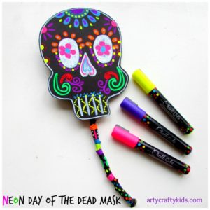 Neon Day of The Dead Mask By Arty Crafty Kids