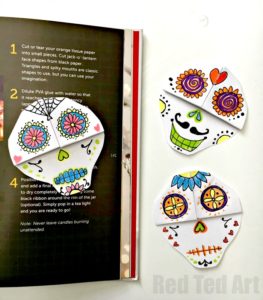 DIY Day of the Dead Bookmarks by Red Ted Art