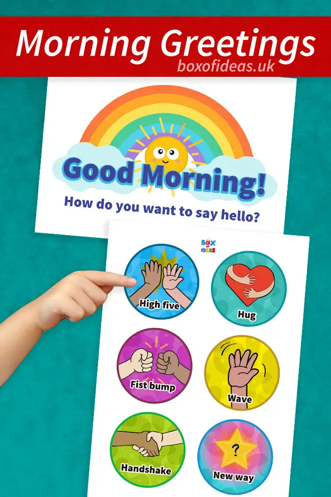 Morning Greeting Choices for Preschool Classroom: Free Printable Chart and Videos of Teachers using a Morning Greeting System with their kindergarten class