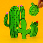 Four simple mexican paper cacti crafts made by kids #papercraft #kidscraft #crafts #cactus #easycrafts