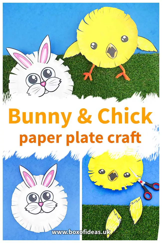 Easter bunny and chick crafts with paper plates