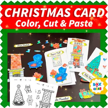 Cut and paste Christmas Card project for kids